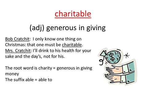 charity adj|CHARITABLE .